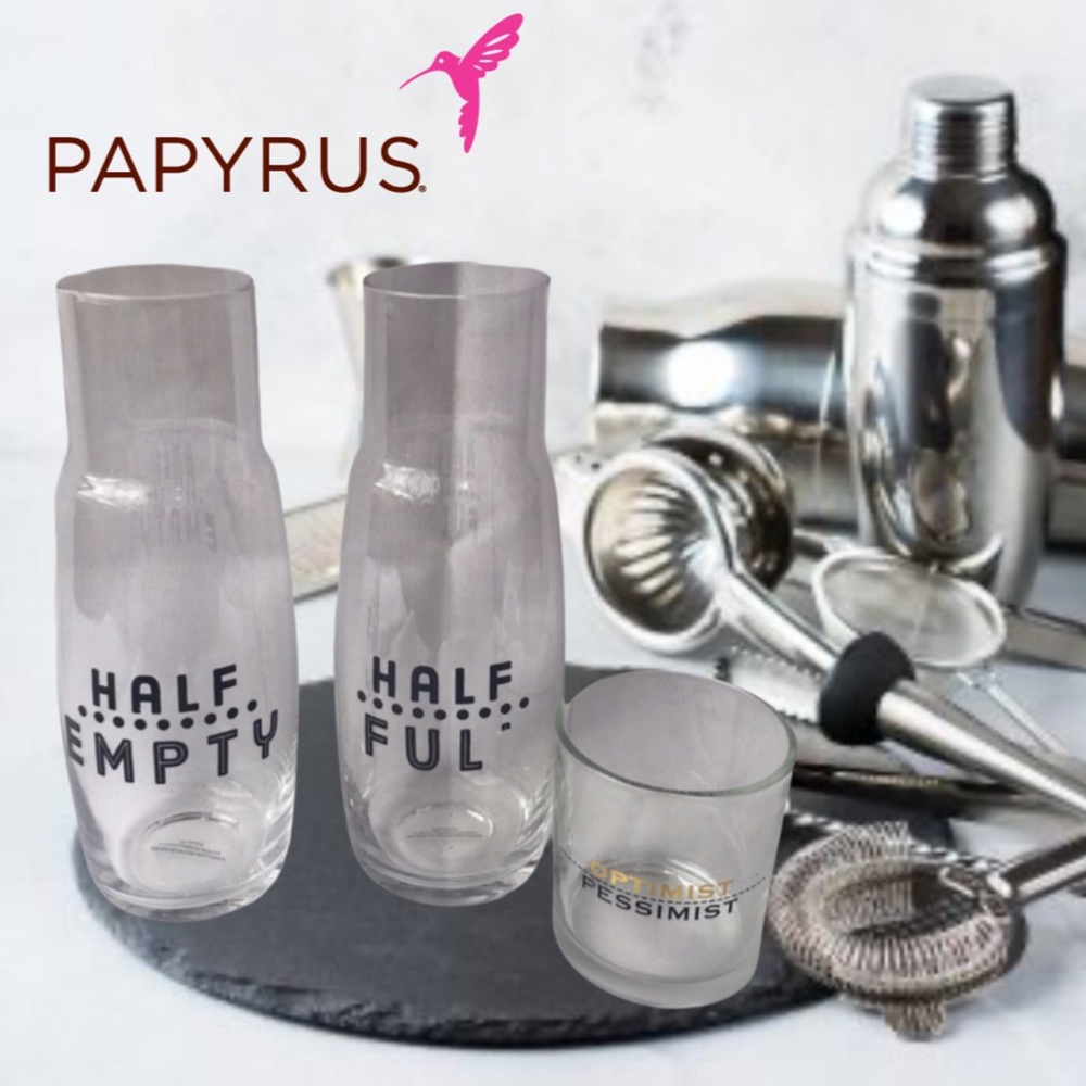 Papyrus Optimist vs Pessimist Carafe Set